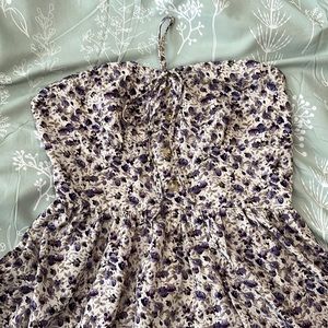 Strapless Floral Dress